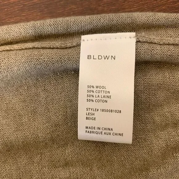 BLDWNMen’s crew neck wool blend lightweight sweater size M, NWT